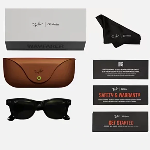Ray-Ban Wayfarer Meta Smart Black Sunglasses with Brown Case - Picture 5 of 8